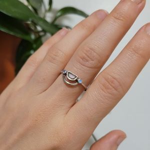 Moonstone & Aquamarine ring
